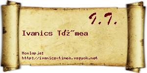 Ivanics Tímea névjegykártya