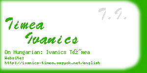 timea ivanics business card